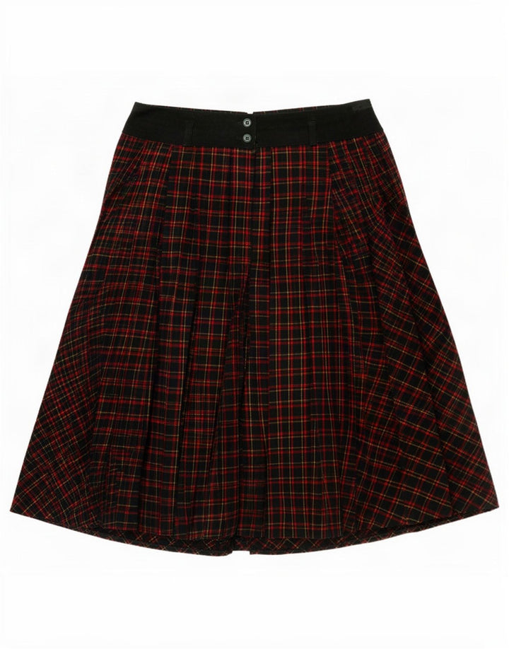 Fustă A-Line pentru femei Vintage IT 42 Medium W26 Green Check