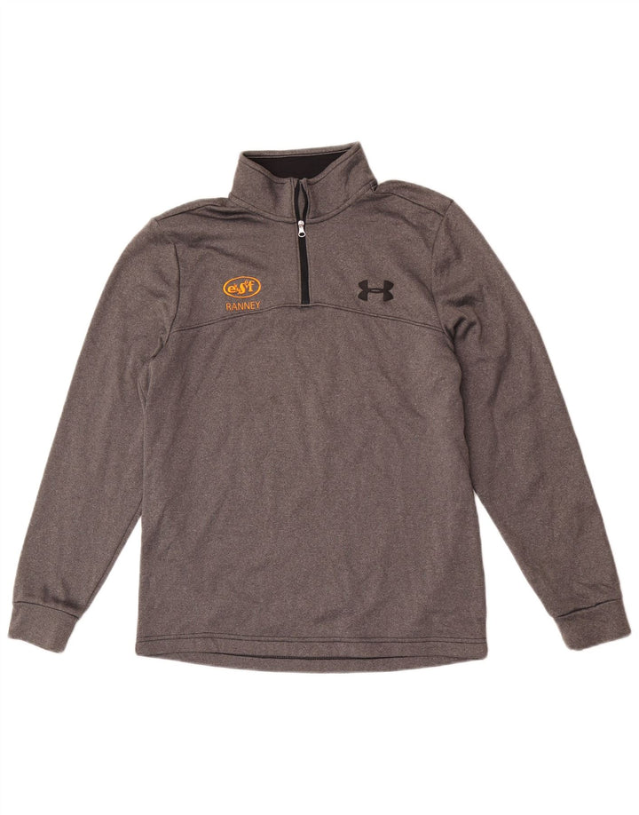 Trening Under Armour Cold Gear pentru bărbați, cu fermoar, cu gât, pulover, mic, gri