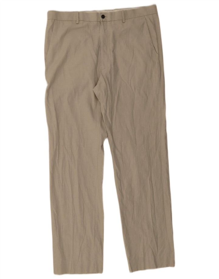Pantaloni chino pentru bărbați Marks & Spencer, cu ajustare normală, L36 L33, bej, in