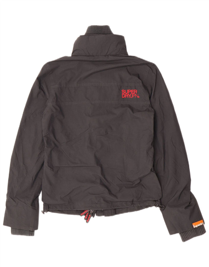 Jachetă de ploaie grafică Superdry pentru femei UK 10 Small Gri Nylon