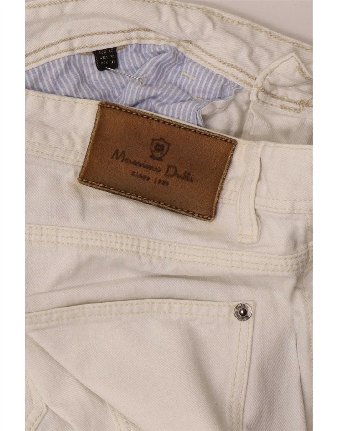 Blugi slim pentru bărbați Massimo Dutti EU 40 Medium W31 L29 Alb
