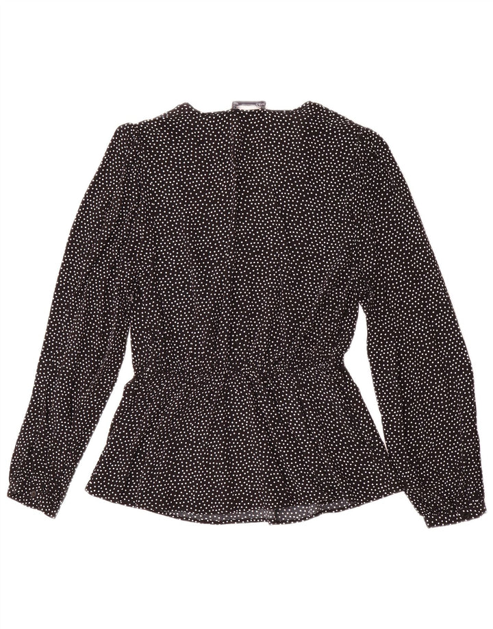 Bluză cu mânecă lungă pentru femei Marks & Spencer UK 12 Medium Black Spotted