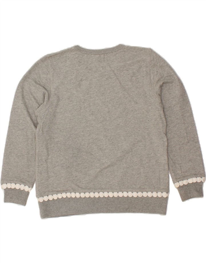 J. CREW Womens Oversized Sweatshirt Jumper UK 10 Small Grey Cotton Vintage J. Crew and Second-Hand J. Crew from Messina Hembry 