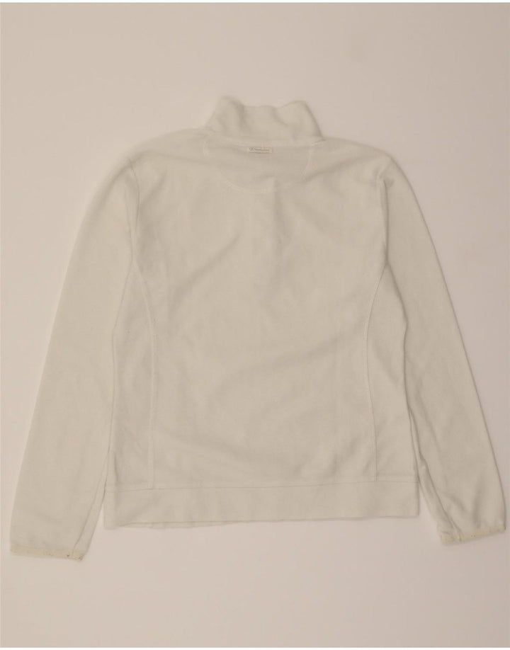 CHAMPION Womens Zip Neck Fleece Jumper UK 16 Large White Polyester Vintage Champion and Second-Hand Champion from Messina Hembry 