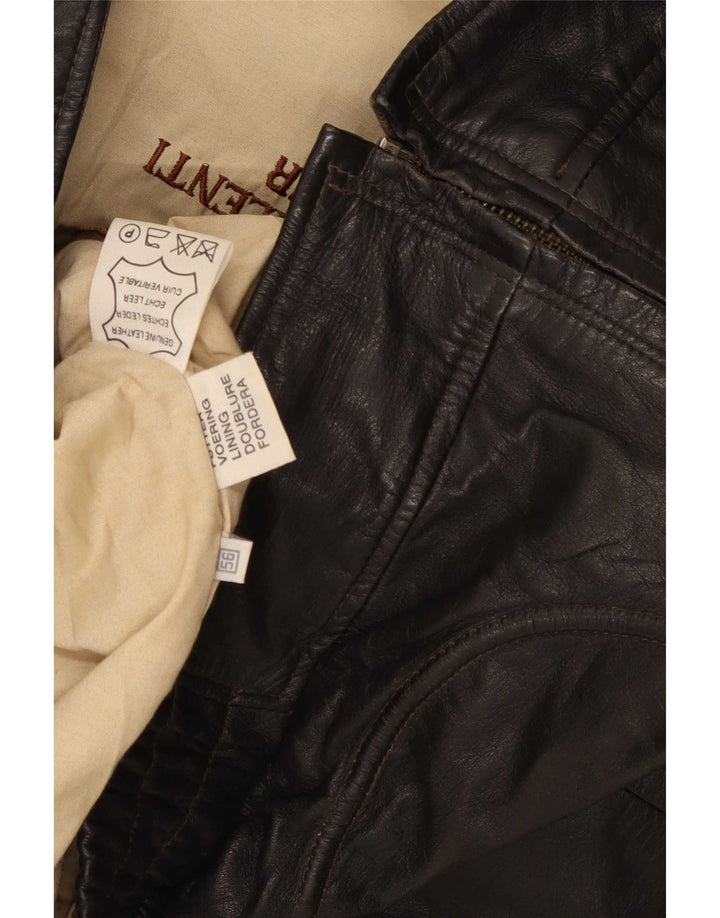 Jachetă de piele vintage pentru bărbați IT 56 3XL neagră