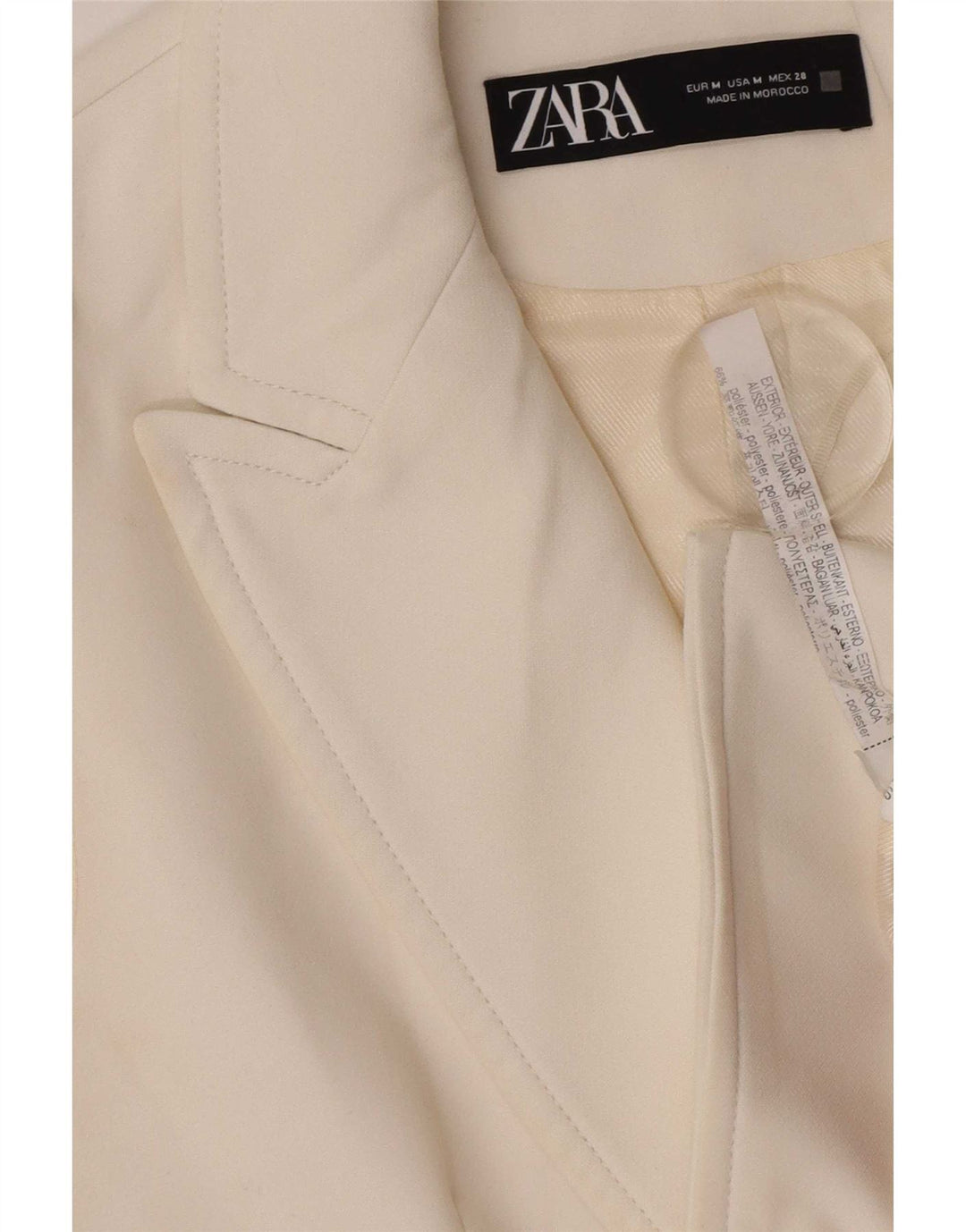 Jachetă Blazer fără mâneci pentru femei Zara UK 12 Medium White