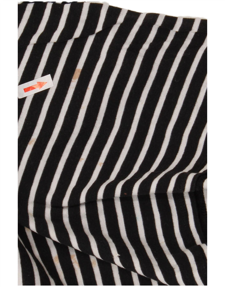Benetton Top pentru femei cu mâneci 3/4 UK 12 Medium Black Striped Nautical