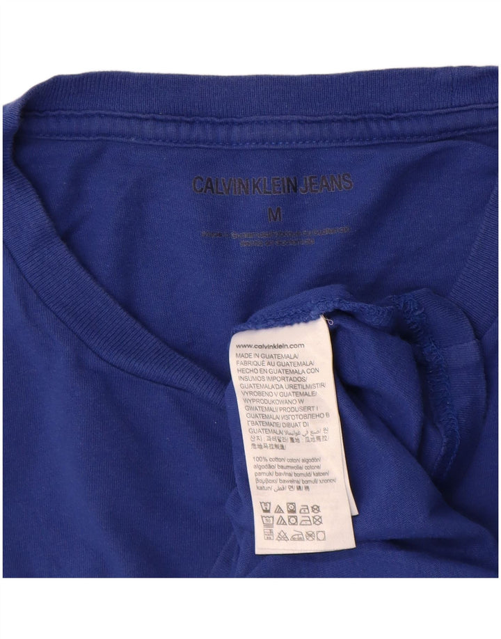 Tricou grafic pentru bărbați Calvin Klein Jeans Top din bumbac albastru mediu