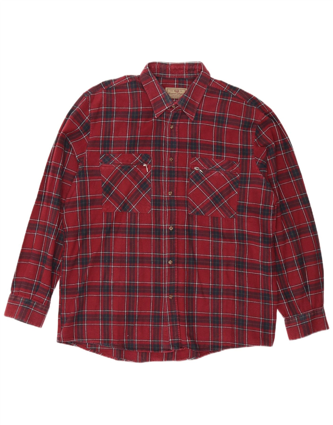 EUROPEAN PROJECT Cămașă de flanel pentru bărbați XL Bumbac cu carouri burgundă