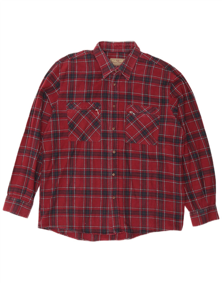 EUROPEAN PROJECT Cămașă de flanel pentru bărbați XL Bumbac cu carouri burgundă