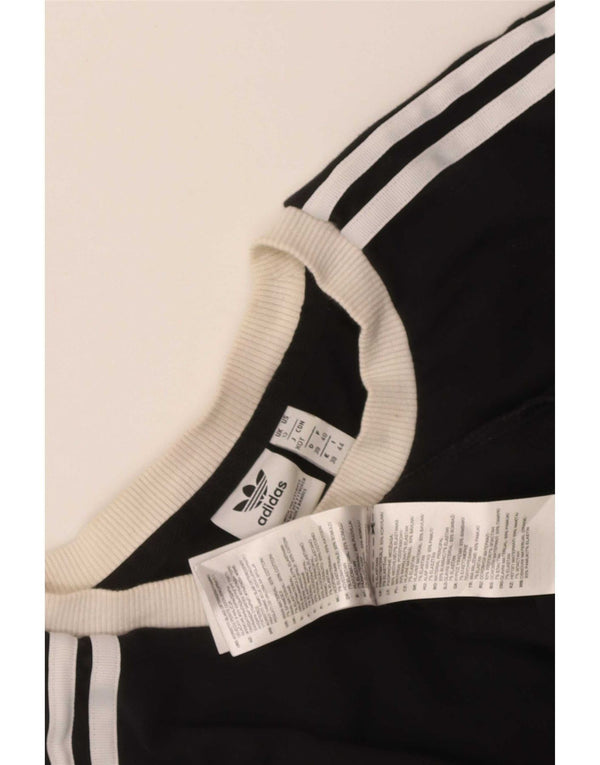 Adidas pentru femei Top cu mânecă lungă UK 12 Medium Black Bumbac