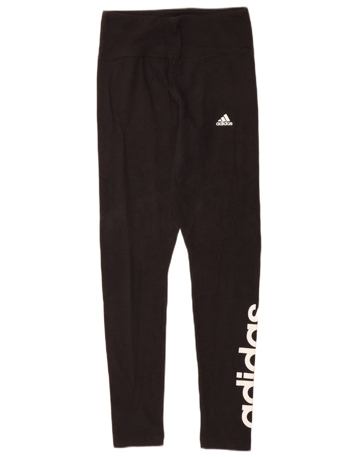 Leggings grafic Adidas pentru femei UK 8/10 Small Black