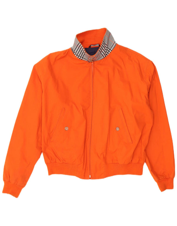 MACKINTOSH Mens Bomber Jacket UK 44 2XL Orange Check Cotton