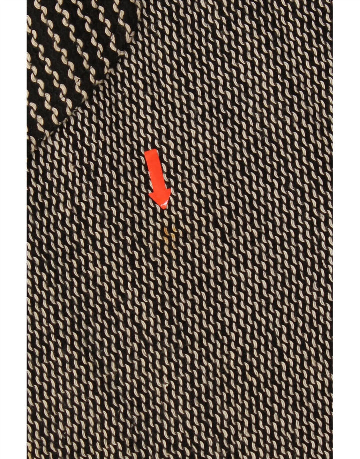 Rochie de damă vintage cu braț din bumbac chevron mediu negru UK 12