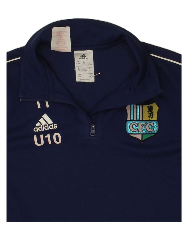 ADIDAS Boys Climalite Pullover Tracksuit Top 11-12 Years  Navy Blue Vintage Adidas and Second-Hand Adidas from Messina Hembry 
