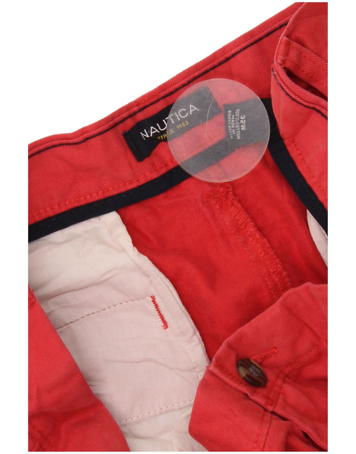 Pantaloni scurți chino pentru bărbați Nautica W32 bumbac roșu mediu