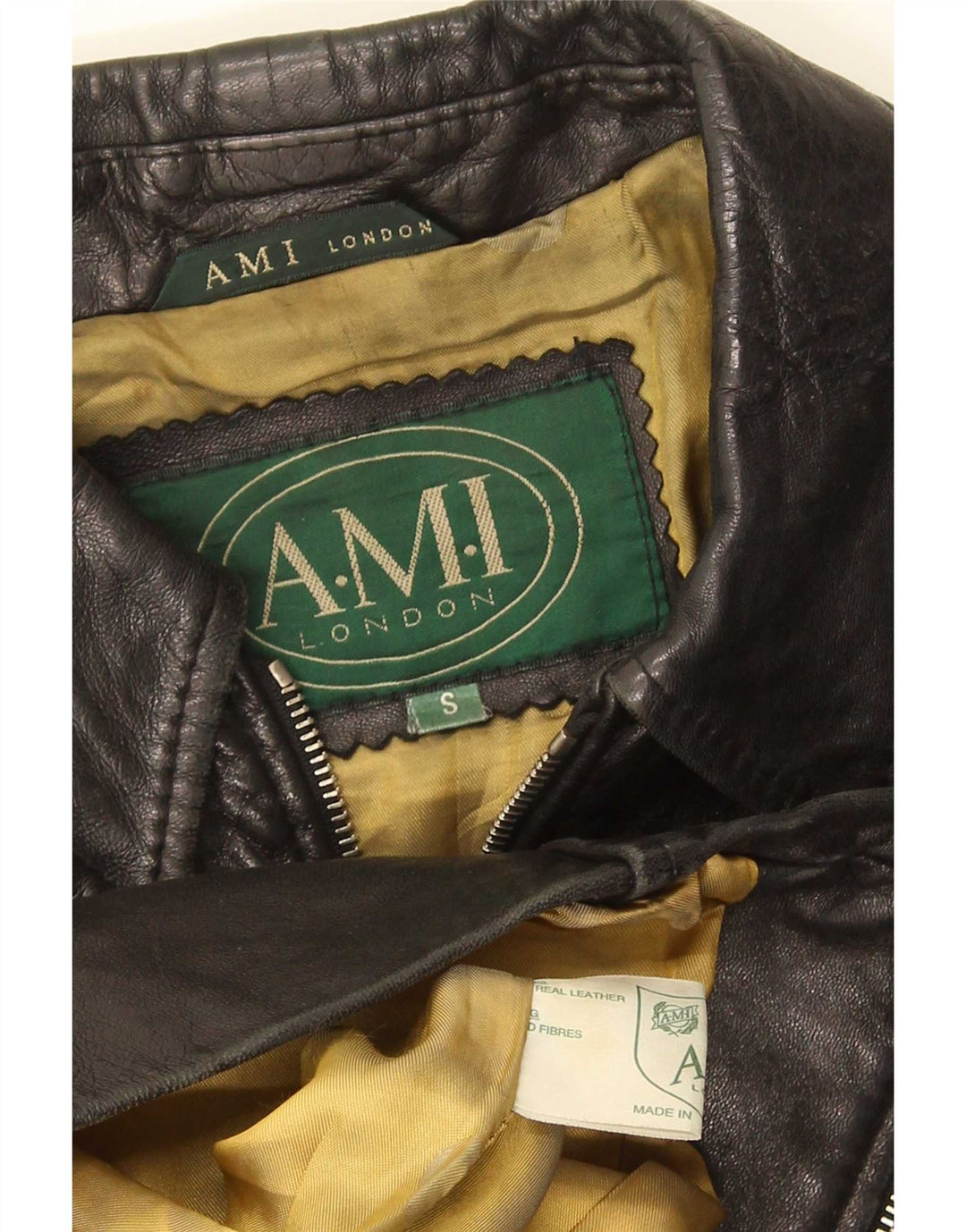 Geacă de piele AMI pentru femei UK 10 Small Black