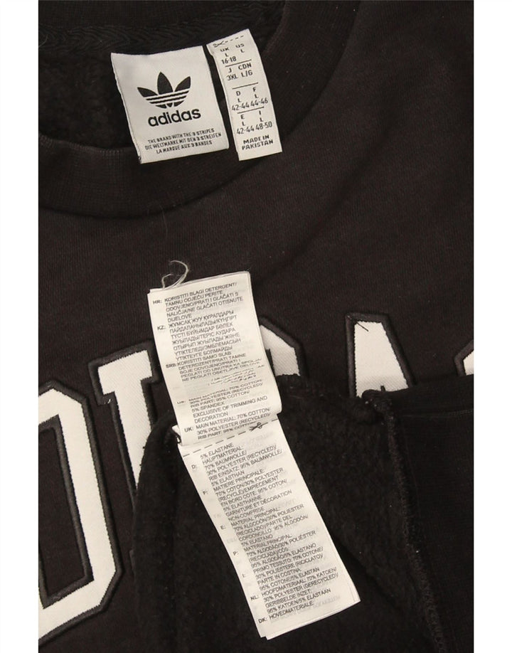 Pulover adidas pentru femei grafic supradimensionat UK 16/18 mare negru