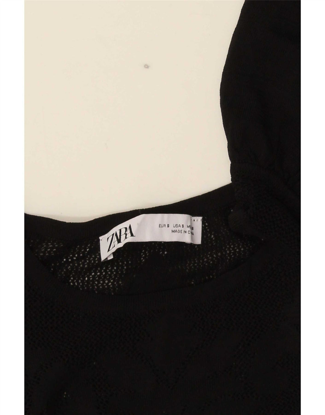 Bluză Crop Knit Top Femei Zara UK 8 Small Negru