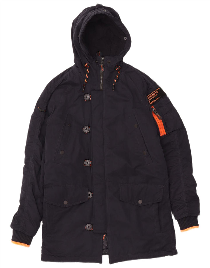 Jachetă parka cu glugă Superdry pentru bărbați UK 38 Medium bleumarin poliester
