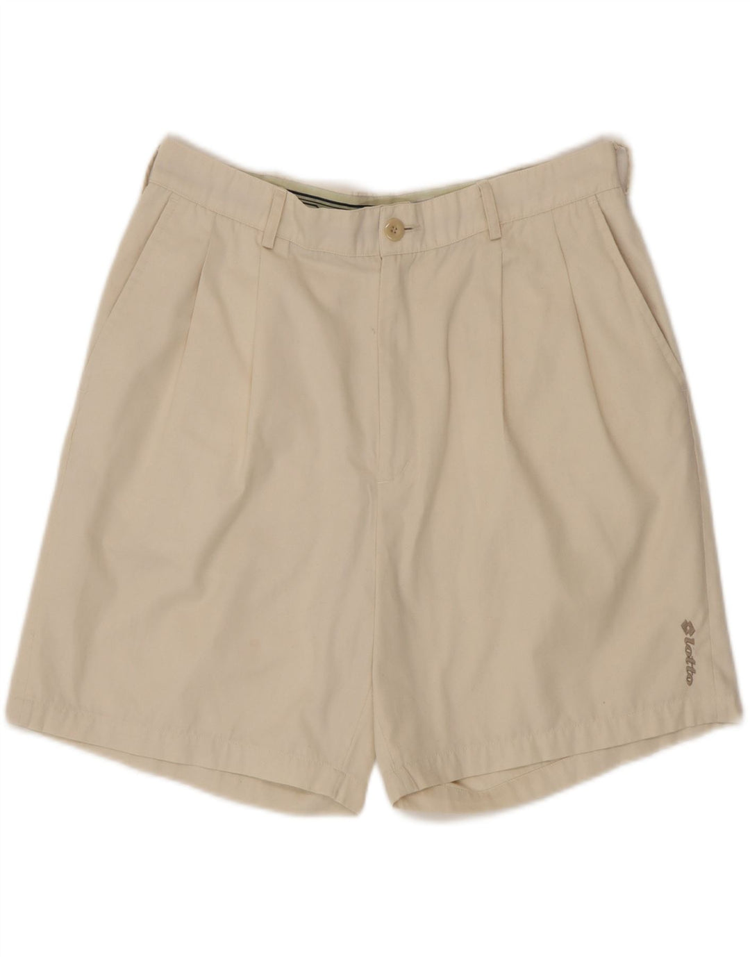 LOTTO Mens Pegged Chino Shorts W34 Large Beige Vintage Lotto and Second-Hand Lotto from Messina Hembry 