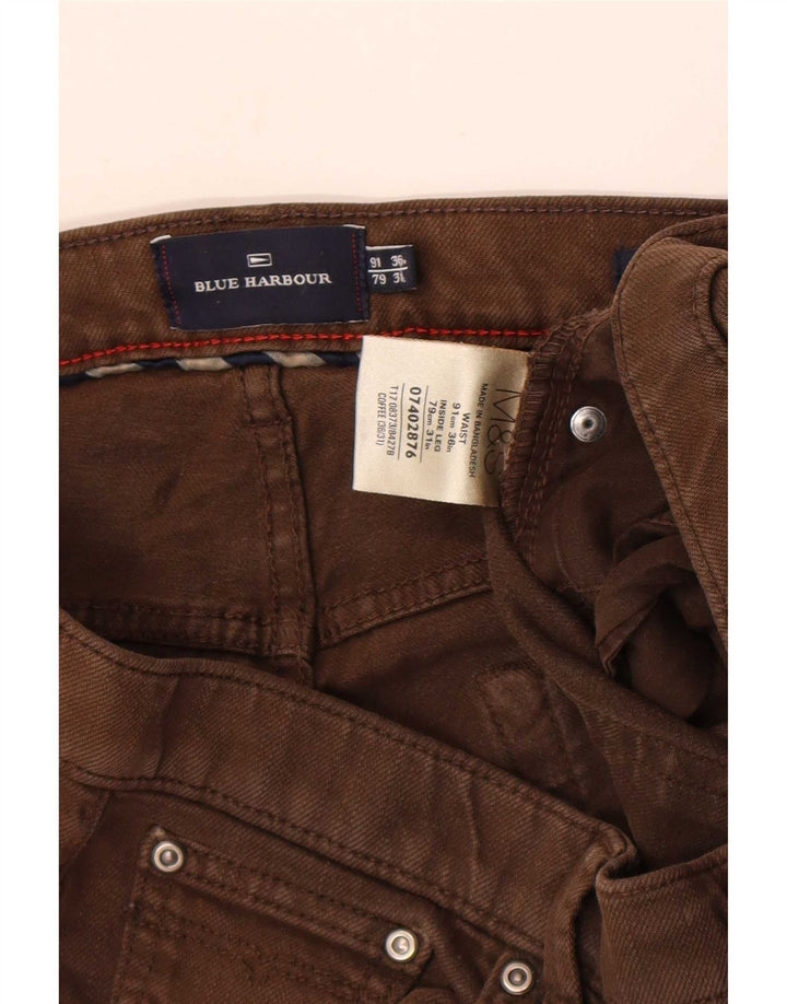 Blugi drepti Blue Harbour pentru femei Marks & Spencer W36 L31 bumbac maro