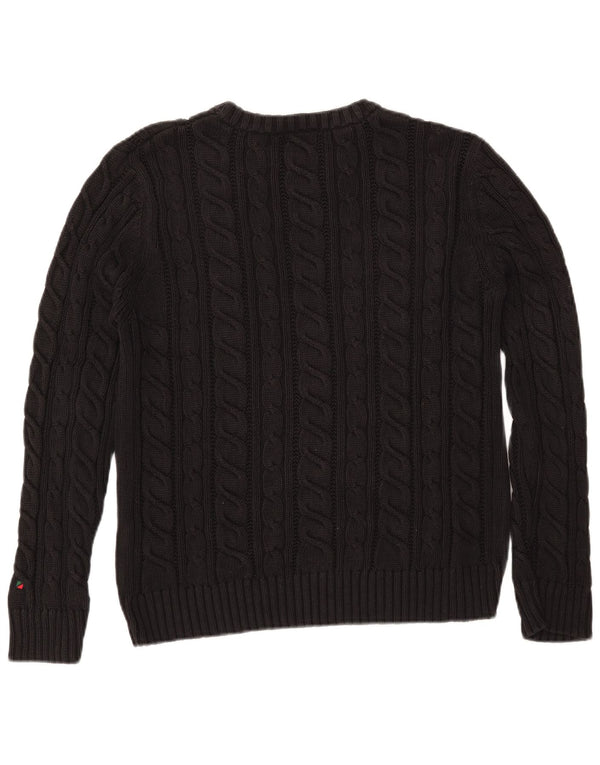 REDGREEN Womens Boat Neck Jumper Sweater UK 16 Large Black Cotton