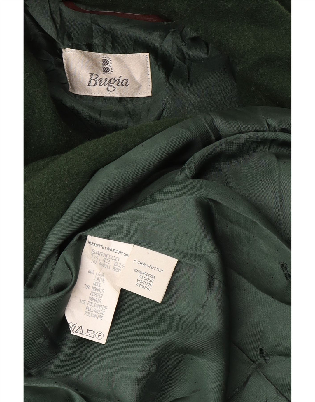 Pardesiu supradimensionat Vintage pentru femei UK 18 XL Lână verde
