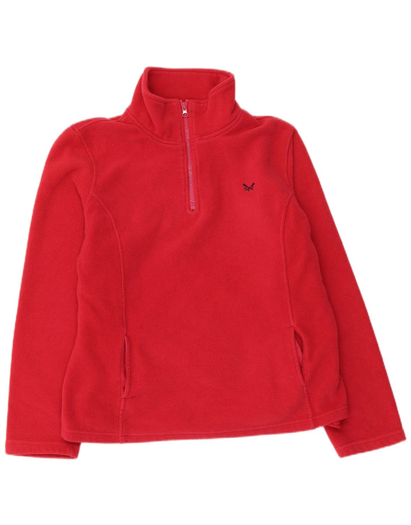 Crew Clothing Pulover pentru femei cu fermoar și gât din lână UK 12 Poliester roz mediu