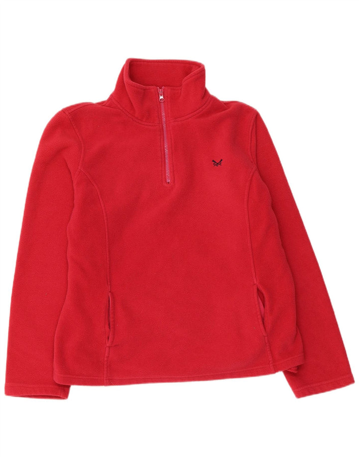 Crew Clothing Pulover pentru femei cu fermoar și gât din lână UK 12 Poliester roz mediu