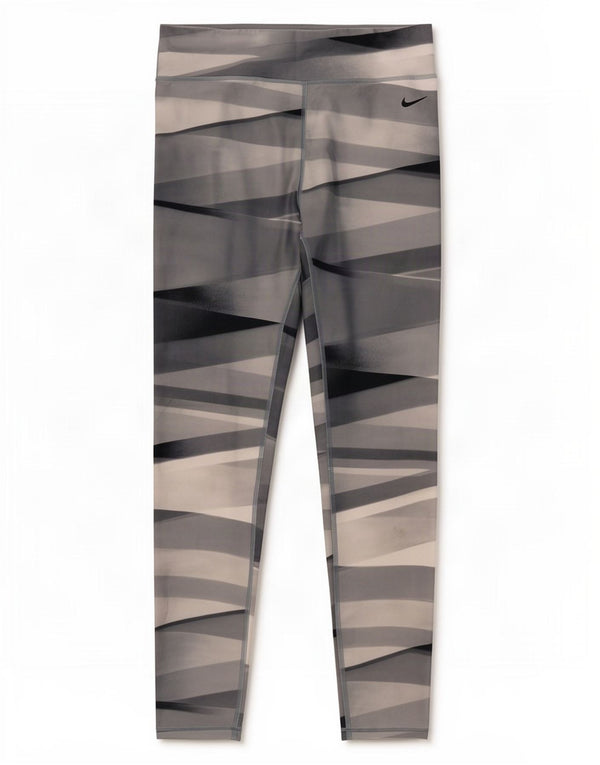 Leggings Nike Dri Fit pentru femei UK 12 Medium Gri Geometric Poliester