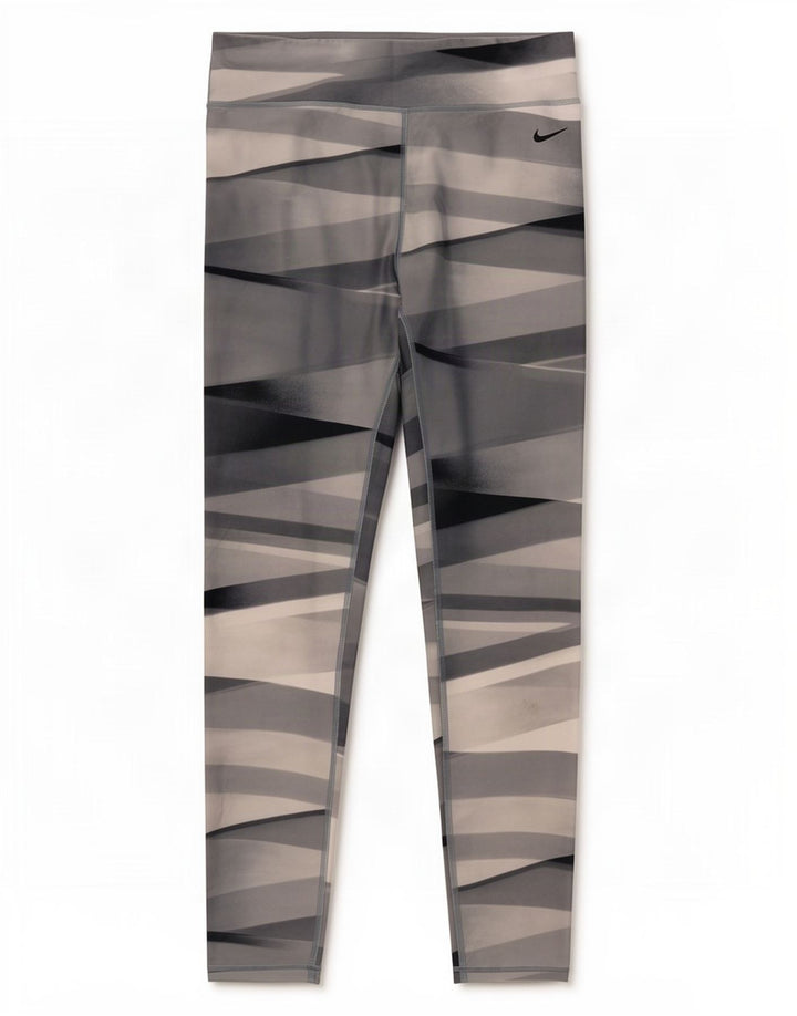 Leggings Nike Dri Fit pentru femei UK 12 Medium Gri Geometric Poliester