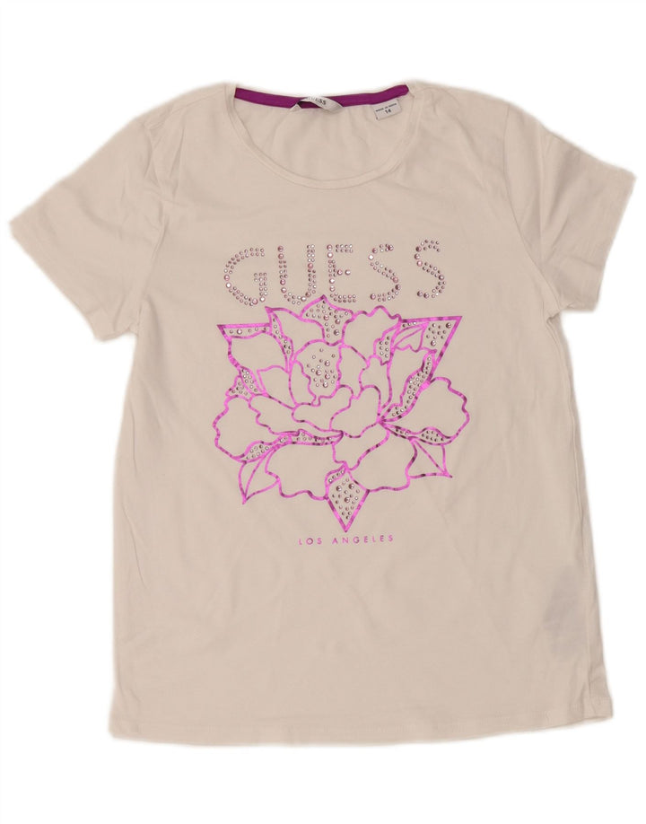 Tricou grafic GUESS pentru fete Top 13-14 ani bumbac alb