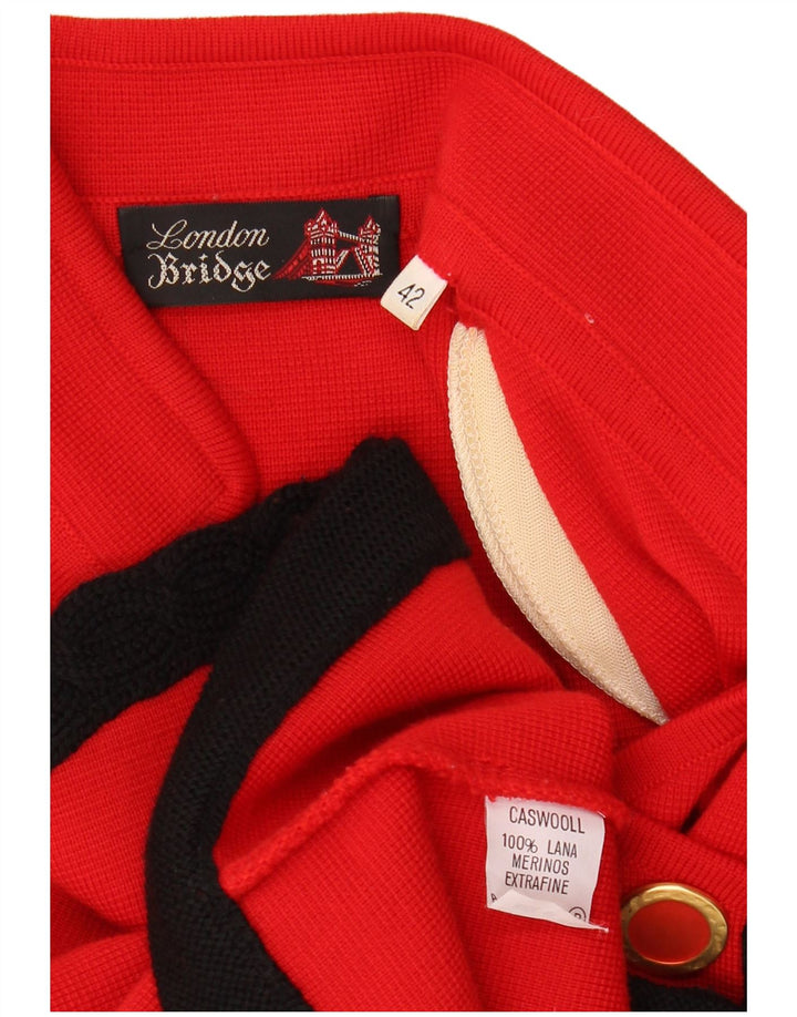 Jachetă vintage pentru femei cu piept dublu IT 42 Medium Red Colorblock
