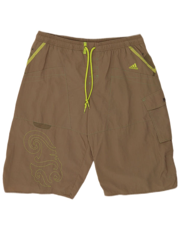 Pantaloni scurți de înot cu grafică Adidas pentru bărbați, nailon mare kaki