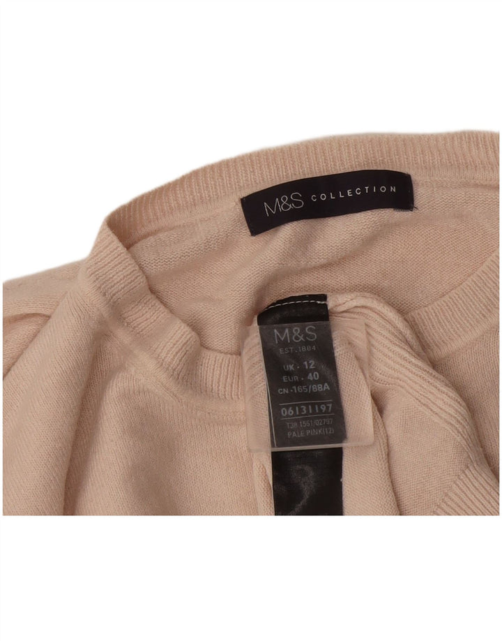 Pulover pentru femei Marks & Spencer cu decolteu triplu UK 12 Roz mediu acrilic