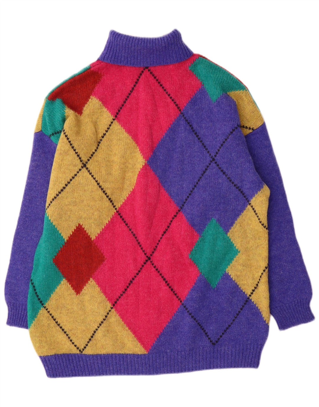 Pulover pentru femei Benetton cu gât rulat, UK 16, mare, multicolor