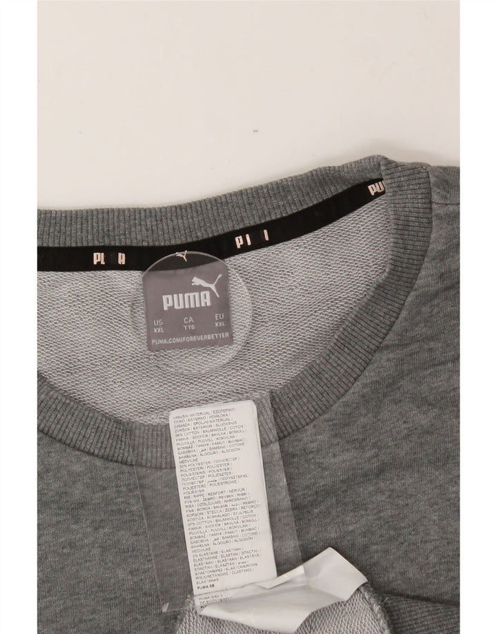 PUMA Mens Graphic Sweatshirt Jumper 2XL Grey Cotton Vintage Puma and Second-Hand Puma from Messina Hembry 