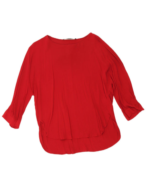 Bluză supradimensionată cu mâneci 3/4 pentru femei Zara UK 10 Small Red Viscose