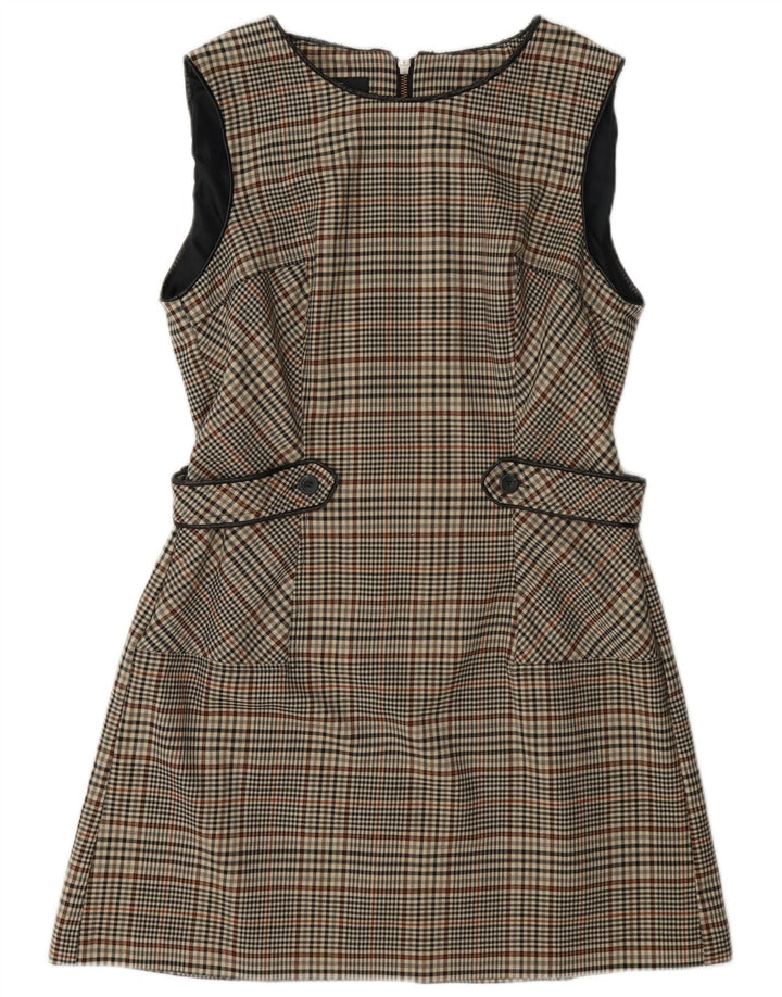 Următorul Rochie A-Line fără mâneci pentru femei UK 14 Medium Gri Houndstooth