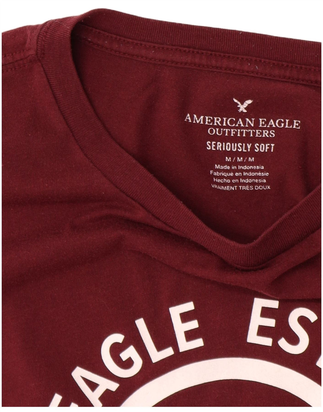 AMERICAN EAGLE Tricou grafic pentru bărbați Top Medium Burgundy Bumbac