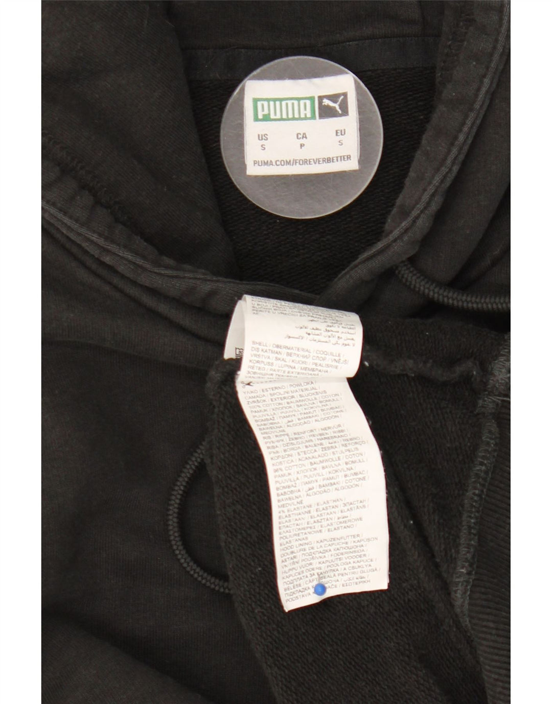 Pulover Puma pentru bărbați, bumbac mic, negru