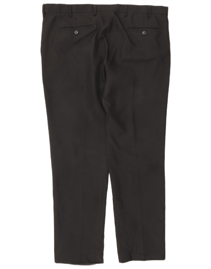 Marks & Spencer Pantaloni de costum pentru bărbați, drepti, cu croiala normală, L40 L30, negri