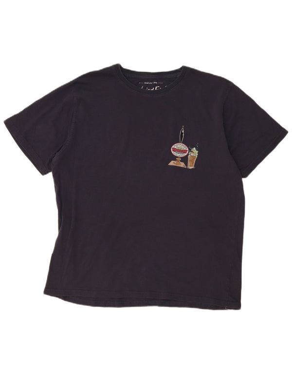 Tricou grafic pentru bărbați Weird Fish Top XL Bumbac bleumarin