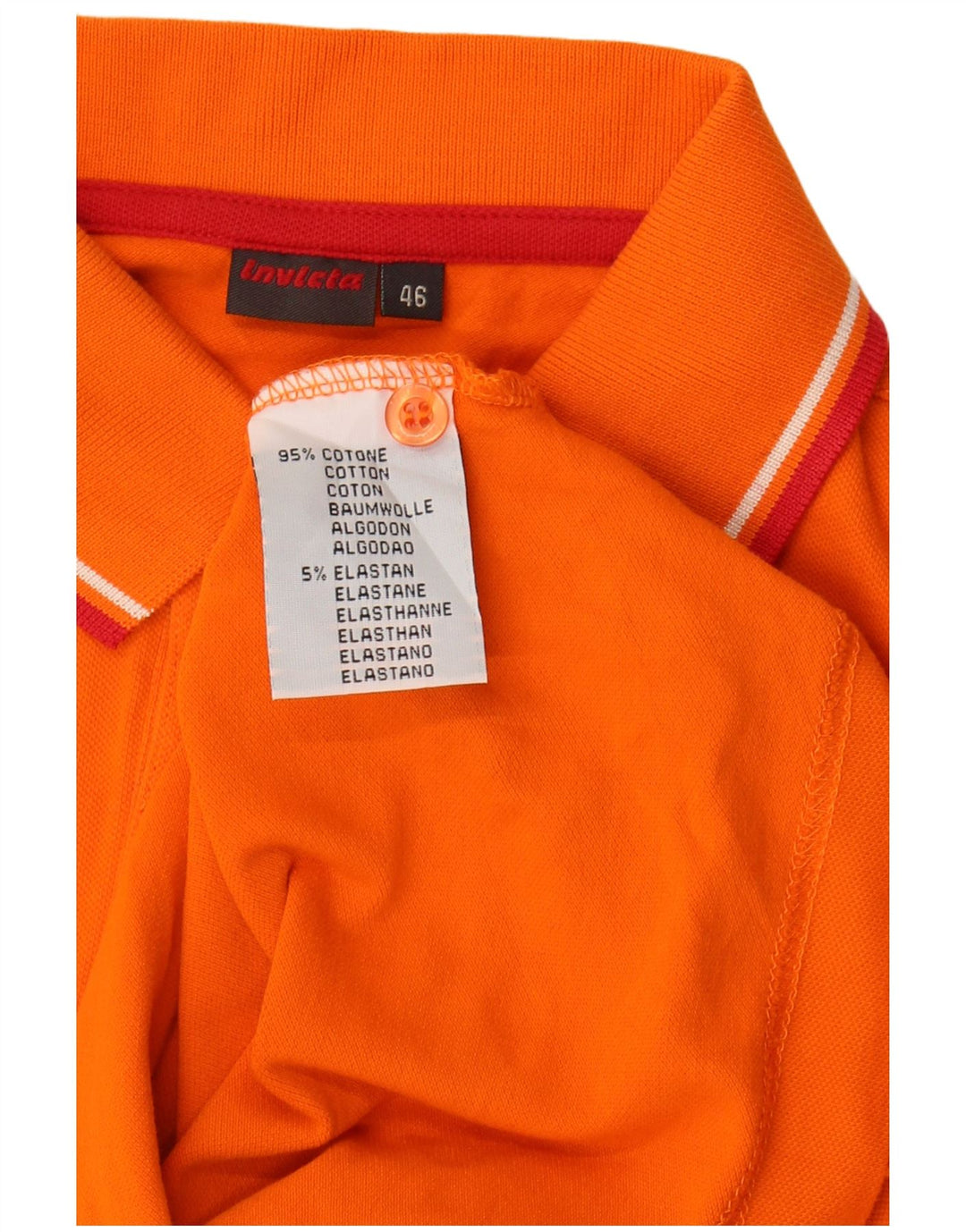 INVICTA Mens Polo Shirt IT 46 Small Orange Cotton