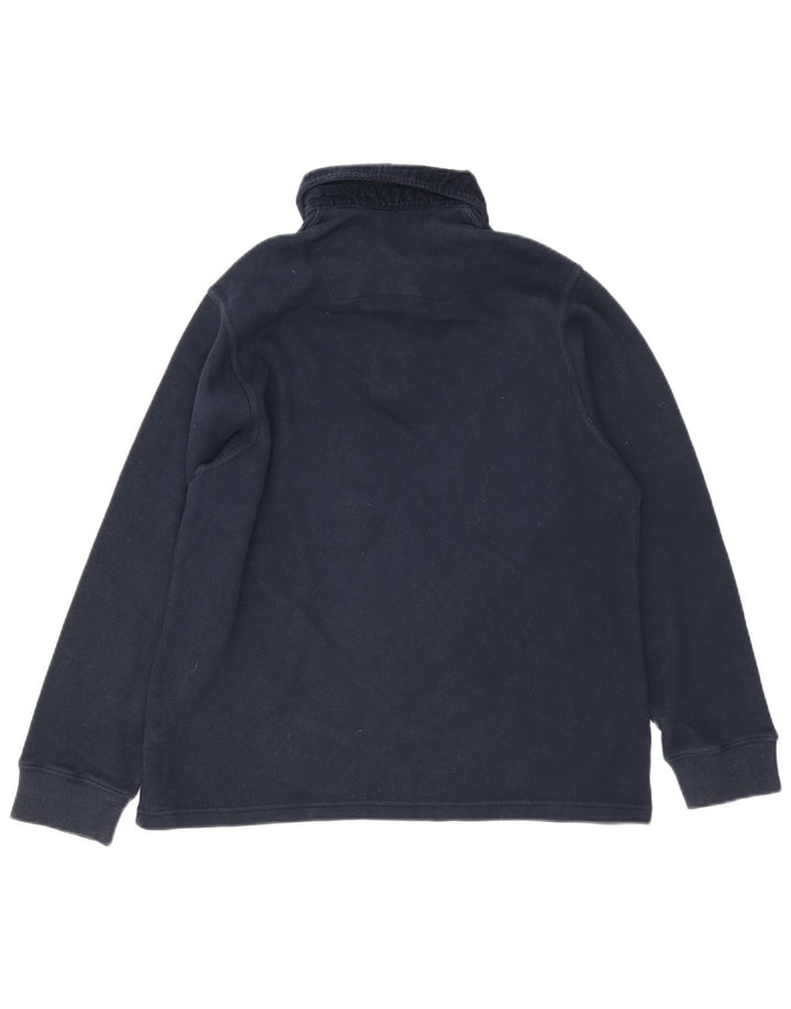 Cămașă polo cu mânecă lungă pentru bărbați Marks & Spencer Blue Harbour, bumbac mediu bleumarin