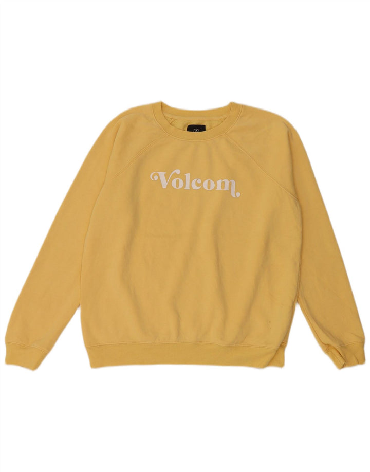 Pulover supradimensionat cu grafic pentru femei Volcom US 4/6 Small Yellow