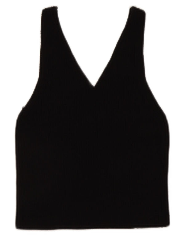 Crop Top fără mâneci pentru femei Zara UK 12 Medium Black Spotted