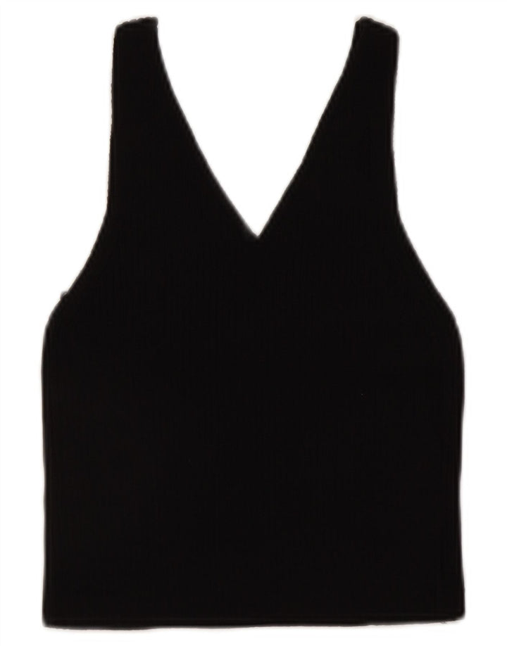 Crop Top fără mâneci pentru femei Zara UK 12 Medium Black Spotted