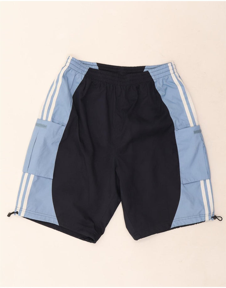 Pantaloni scurți de înot Adidas pentru bărbați, medii, bleumarin, poliester color bloc